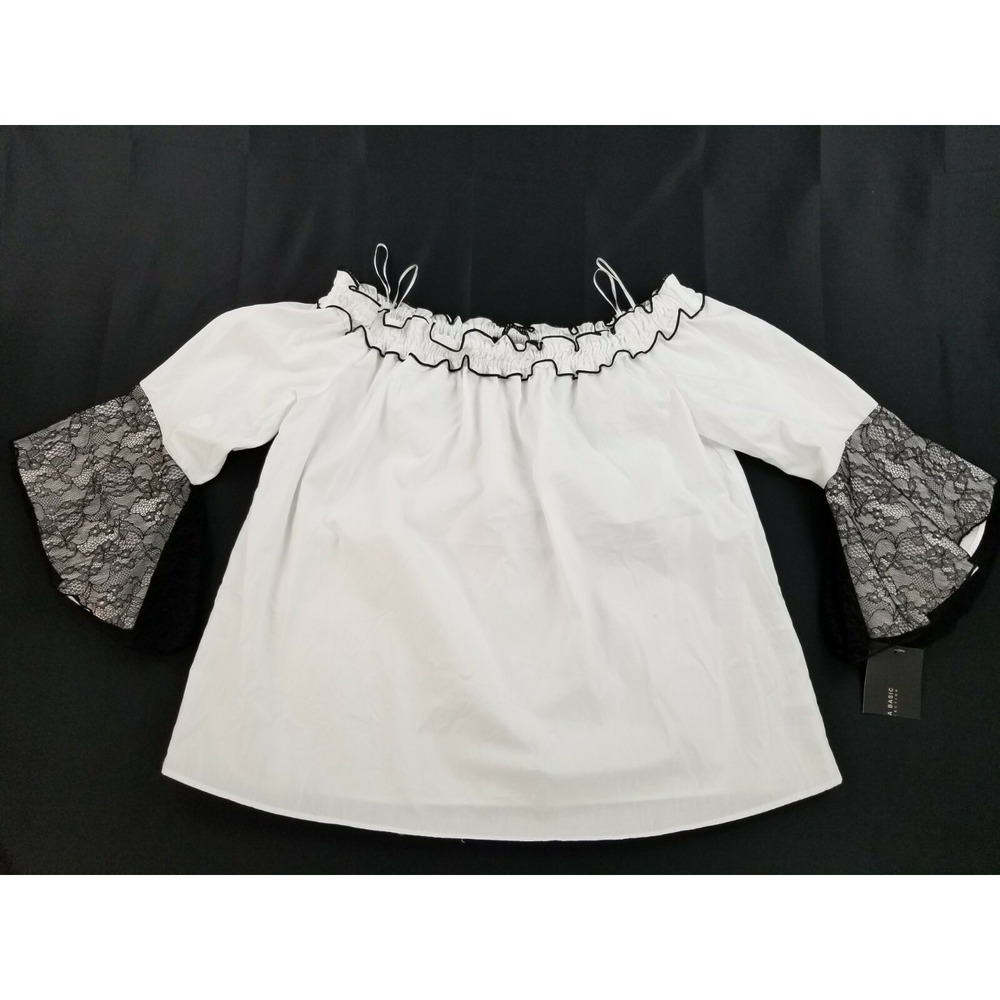 Zara Basic Collection women top shirt blouse white black S MSRP $79